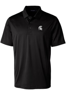 Cutter and Buck Michigan State Spartans Mens Black Prospect Textured Short Sleeve Polo