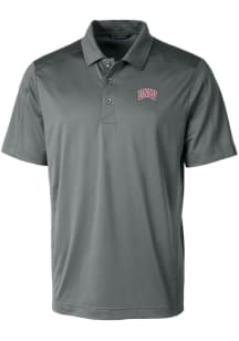 Cutter and Buck UNLV Runnin Rebels Mens Grey Prospect Textured Short Sleeve Polo