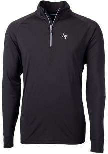 Cutter and Buck Air Force Mens Black Adapt Eco Knit Long Sleeve Qtr Zip Pullover