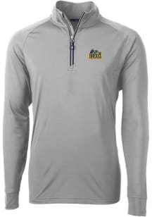 Cutter and Buck Drexel Dragons Mens Grey Adapt Eco Knit Long Sleeve Qtr Zip Pullover