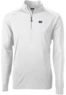 Cutter and Buck Jackson State Tigers Mens White Adapt Eco Knit Long Sleeve Qtr Zip Pullover