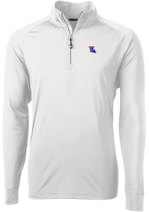 Cutter and Buck Louisiana Tech Bulldogs Mens White Adapt Eco Knit Long Sleeve Qtr Zip Pullover