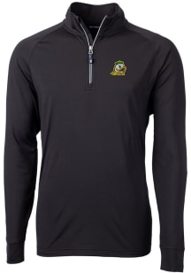 Cutter and Buck Oregon Ducks Mens Black Adapt Eco Knit Long Sleeve Qtr Zip Pullover