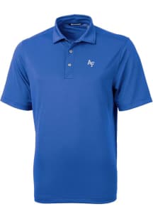 Cutter and Buck Air Force Mens Blue Virtue Eco Pique Short Sleeve Polo