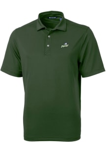 Cutter and Buck Florida Gulf Coast Eagles Mens Green Virtue Eco Pique Short Sleeve Polo