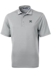 Cutter and Buck Hawaii Warriors Mens Grey Virtue Eco Pique Short Sleeve Polo