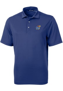 Cutter and Buck Kansas Jayhawks Mens Blue Virtue Eco Pique Short Sleeve Polo