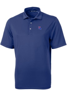 Cutter and Buck Louisiana Tech Bulldogs Mens Blue Virtue Eco Pique Short Sleeve Polo