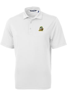 Cutter and Buck Oregon Ducks Mens White Virtue Eco Pique Short Sleeve Polo