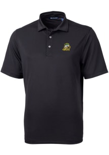 Cutter and Buck Oregon Ducks Mens Black Virtue Eco Pique Short Sleeve Polo