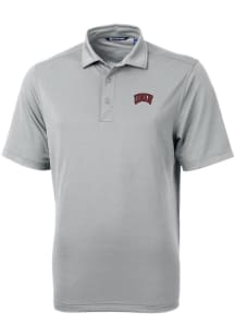 Cutter and Buck UNLV Runnin Rebels Mens Grey Virtue Eco Pique Short Sleeve Polo