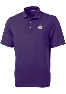 Cutter and Buck Washington Huskies Mens Purple Virtue Eco Pique Short Sleeve Polo
