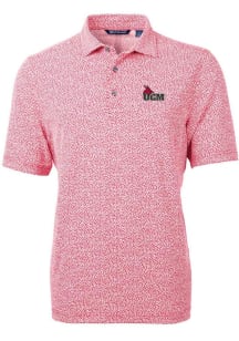 Cutter and Buck Central Missouri Mules Mens Red Virtue Eco Pique Botanical Short Sleeve Polo