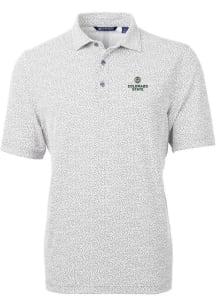 Cutter and Buck Colorado State Rams Mens Grey Virtue Eco Pique Botanical Short Sleeve Polo