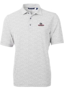 Cutter and Buck Gonzaga Bulldogs Mens Grey Virtue Eco Pique Botanical Short Sleeve Polo