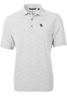 Cutter and Buck Louisiana Tech Bulldogs Mens Grey Virtue Eco Pique Botanical Short Sleeve Polo