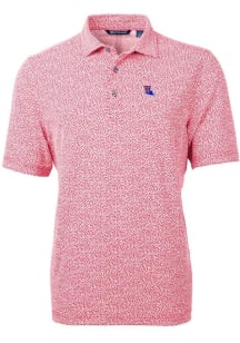 Cutter and Buck Louisiana Tech Bulldogs Mens Red Virtue Eco Pique Botanical Short Sleeve Polo