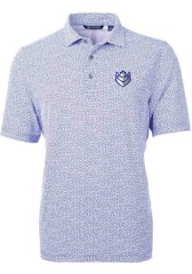 Cutter and Buck Saint Louis Billikens Mens Blue Virtue Eco Pique Botanical Short Sleeve Polo