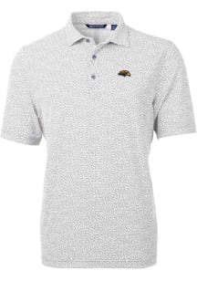 Cutter and Buck Southern Mississippi Golden Eagles Mens Grey Virtue Eco Pique Botanical Short Slee..