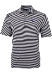Cutter and Buck Air Force Mens Black Virtue Eco Pique Stripe Short Sleeve Polo