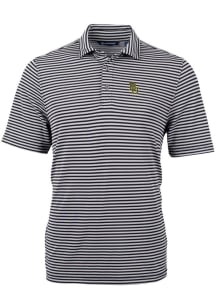 Cutter and Buck Baylor Bears Mens Black Virtue Eco Pique Stripe Short Sleeve Polo