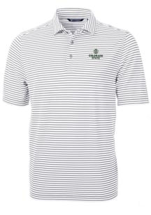 Cutter and Buck Colorado State Rams Mens Grey Virtue Eco Pique Stripe Short Sleeve Polo