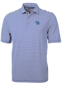 Cutter and Buck Kentucky Wildcats Mens Blue Virtue Eco Pique Stripe Style Short Sleeve Polo