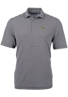 Cutter and Buck UCF Knights Mens Black Virtue Eco Pique Stripe Short Sleeve Polo