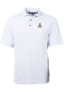 Cutter and Buck Appalachian State Mountaineers Mens White Virtue Eco Pique Tile Short Sleeve Polo