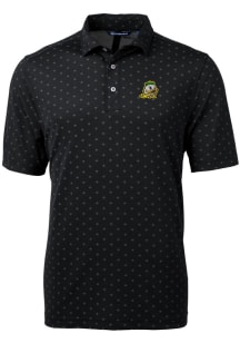 Cutter and Buck Oregon Ducks Mens Black Virtue Eco Pique Tile Short Sleeve Polo