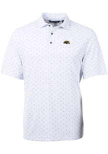 Cutter and Buck Southern Mississippi Golden Eagles Mens White Virtue Eco Pique Tile Short Sleeve P..