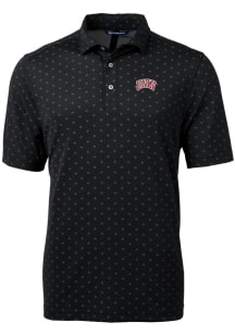 Cutter and Buck UNLV Runnin Rebels Mens Black Virtue Eco Pique Tile Short Sleeve Polo