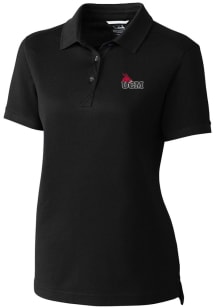 Cutter and Buck Central Missouri Mules Womens Black Advantage Pique Short Sleeve Polo Shirt