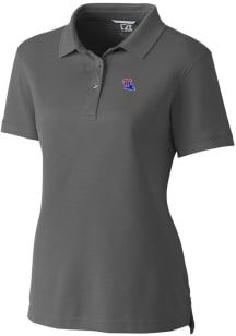 Cutter and Buck Louisiana Tech Bulldogs Womens Anthracite Advantage Pique Short Sleeve Polo Shirt