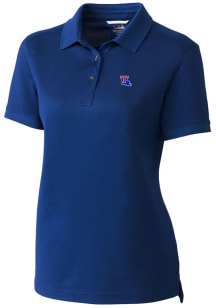 Cutter and Buck Louisiana Tech Bulldogs Womens Blue Advantage Pique Short Sleeve Polo Shirt