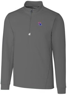 Cutter and Buck Louisiana Tech Bulldogs Mens Grey Traverse Stretch Long Sleeve Qtr Zip Pullover