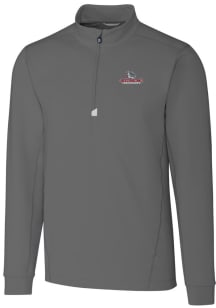 Cutter and Buck Gonzaga Bulldogs Mens Grey Traverse Stretch Long Sleeve Qtr Zip Pullover