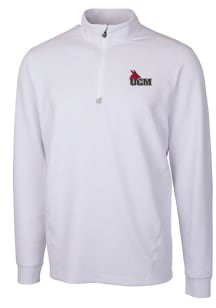 Cutter and Buck Central Missouri Mules Mens White Traverse Stretch Long Sleeve Qtr Zip Pullover