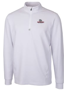 Cutter and Buck Gonzaga Bulldogs Mens White Traverse Stretch Long Sleeve Qtr Zip Pullover