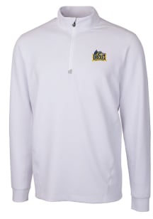 Cutter and Buck Drexel Dragons Mens White Traverse Stretch Long Sleeve Qtr Zip Pullover
