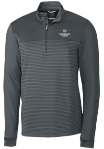 Cutter and Buck Colorado State Rams Mens Anthracite Traverse Stripe Stretch Long Sleeve Qtr Zip Pu..
