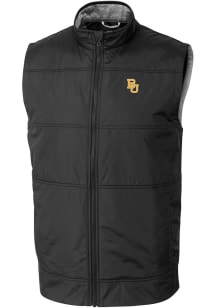 Cutter and Buck Baylor Bears Big and Tall Black Stealth Hybrid Quilted Windbreaker Vest Mens Vest