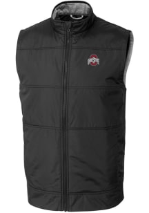 Cutter and Buck Ohio State Buckeyes Big and Tall Black Stealth Hybrid Quilted Windbreaker Vest Men..