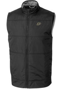 Cutter and Buck Purdue Boilermakers Big and Tall Black Stealth Hybrid Quilted Windbreaker Vest Men..