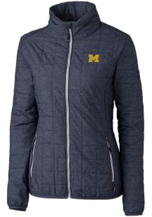 Cutter and Buck Michigan Wolverines Womens Anthracite Rainier PrimaLoft Puffer Filled Jacket