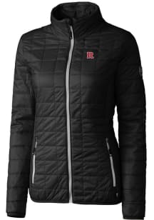 Cutter and Buck Rutgers Scarlet Knights Womens Black Rainier PrimaLoft Puffer Filled Jacket