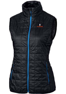 Cutter and Buck Illinois Fighting Illini Womens Navy Blue Rainier PrimaLoft Puffer Vest