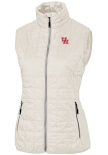 Cutter and Buck Houston Cougars Womens White Rainier PrimaLoft Puffer Vest