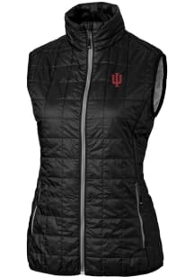 Cutter and Buck Indiana Hoosiers Womens Black Rainier PrimaLoft Puffer Vest