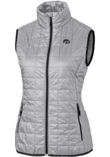 Cutter and Buck Iowa Hawkeyes Womens Grey Rainier PrimaLoft Puffer Vest